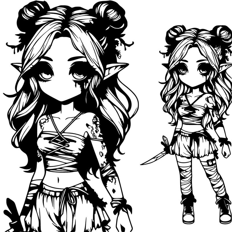 realistic fae girl gory