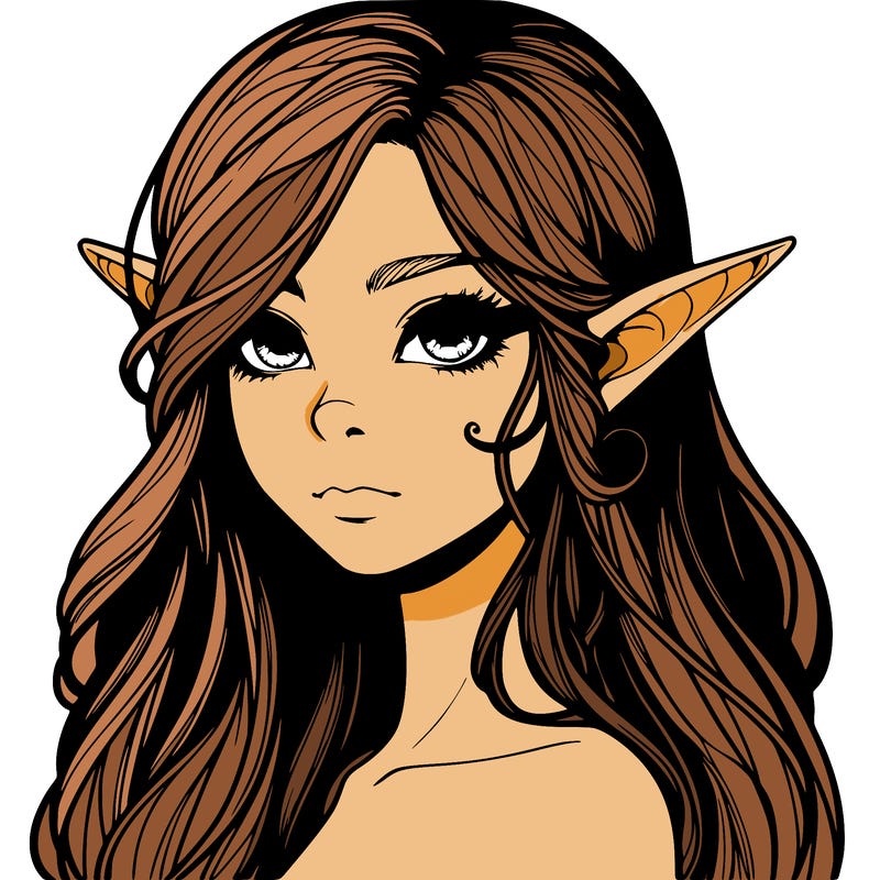 elf girl realistic dark fantasy