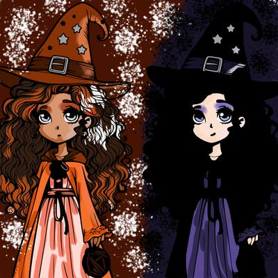 realistic wizard girl with curly hair