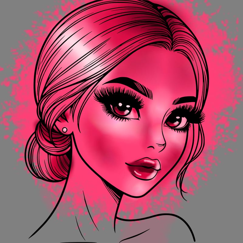 realistic girl with lashes