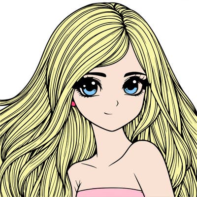 realistic girl pretty long hair