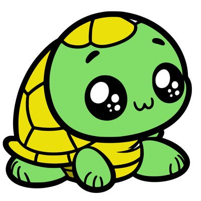 cute little animated turtle