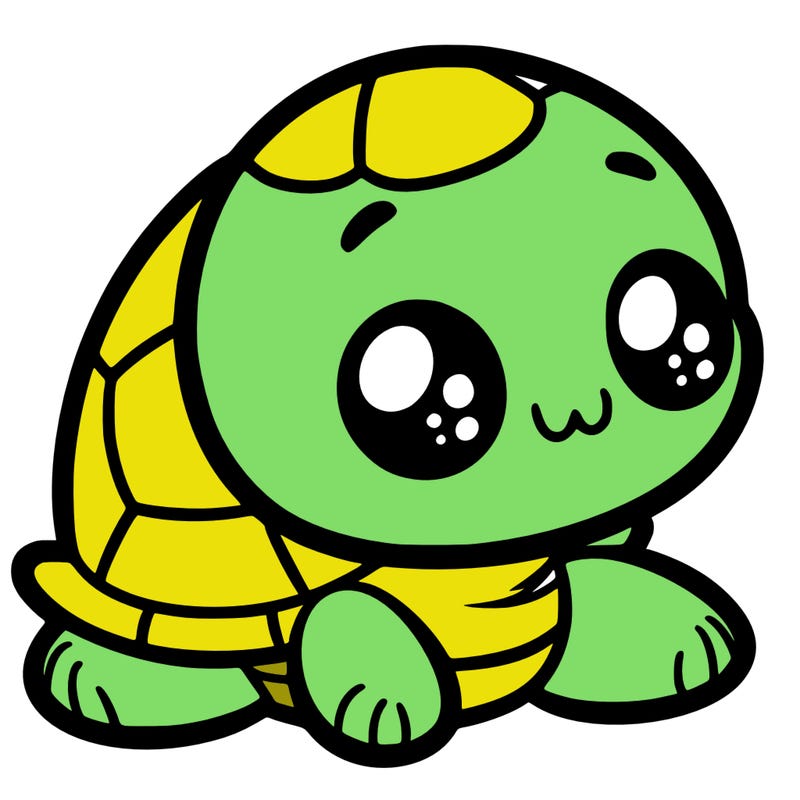 cute little animated turtle