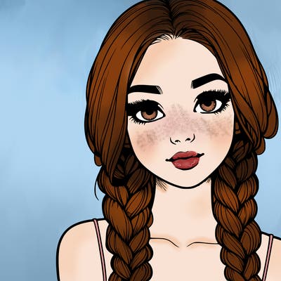 realistic girl with braids