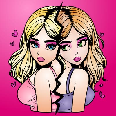 realistic girl split