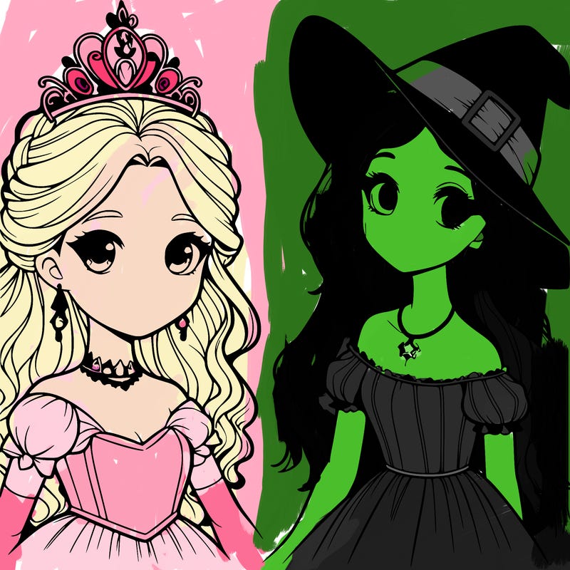 a realistic princess and a witch