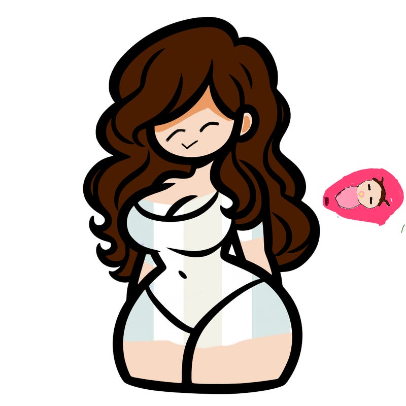 curvy woman with hair