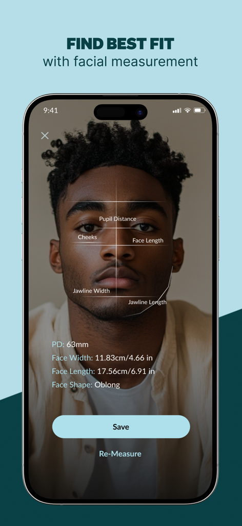 Zenni | Try On & Buy Glasses - Función de medición facial de la aplicación Zenni para encontrar el ajuste perfecto de las gafas