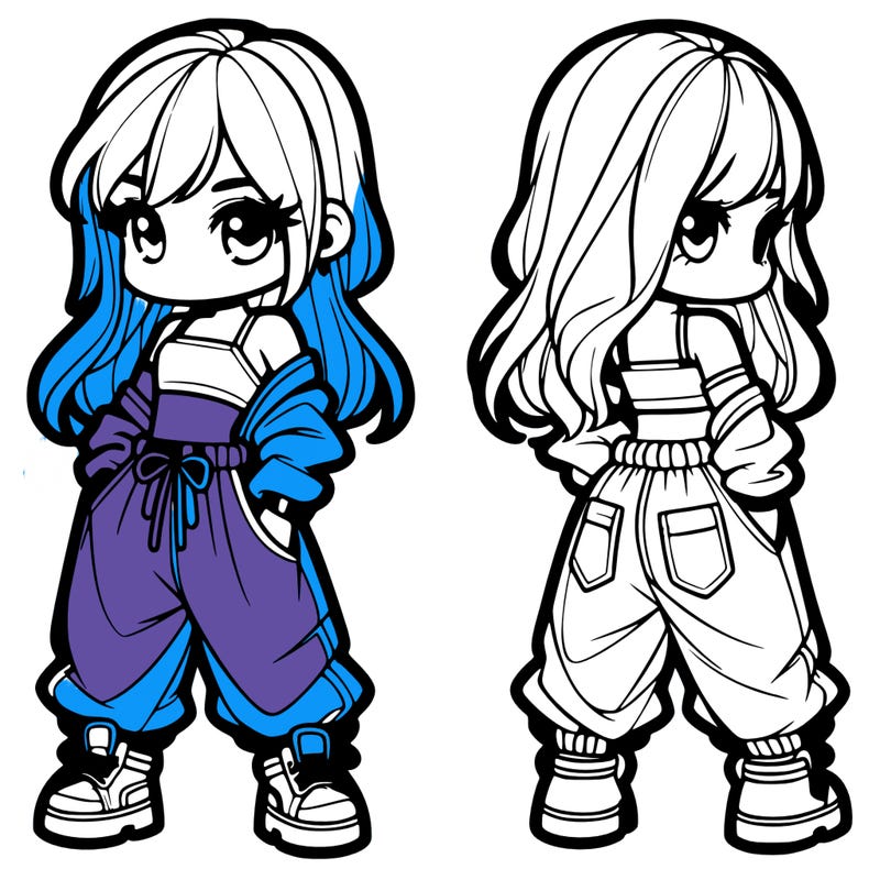 girl in crop top and baggy pants