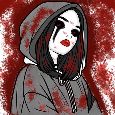 a realistic girl in a hoodie