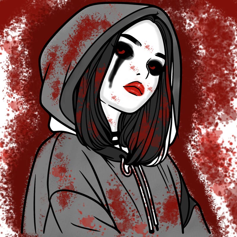 a realistic girl in a hoodie