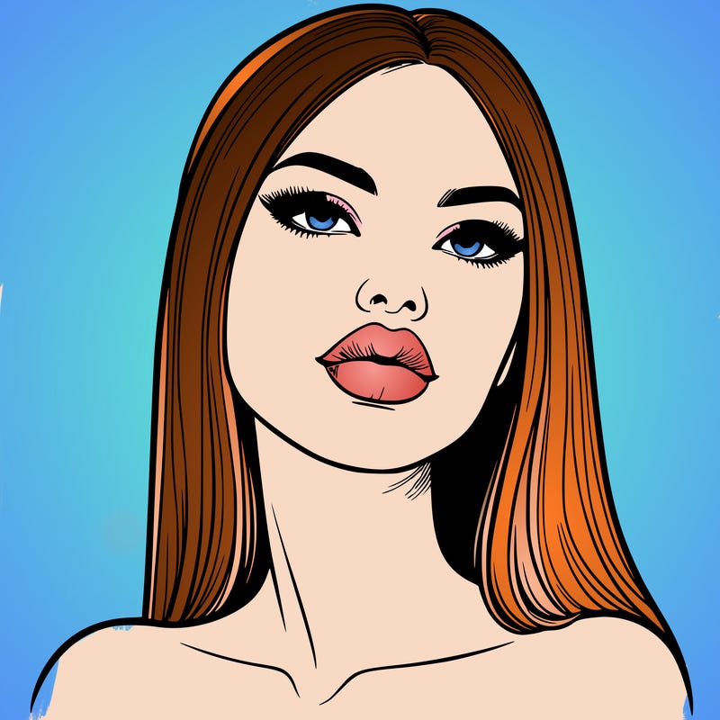 realistic woman with full lips