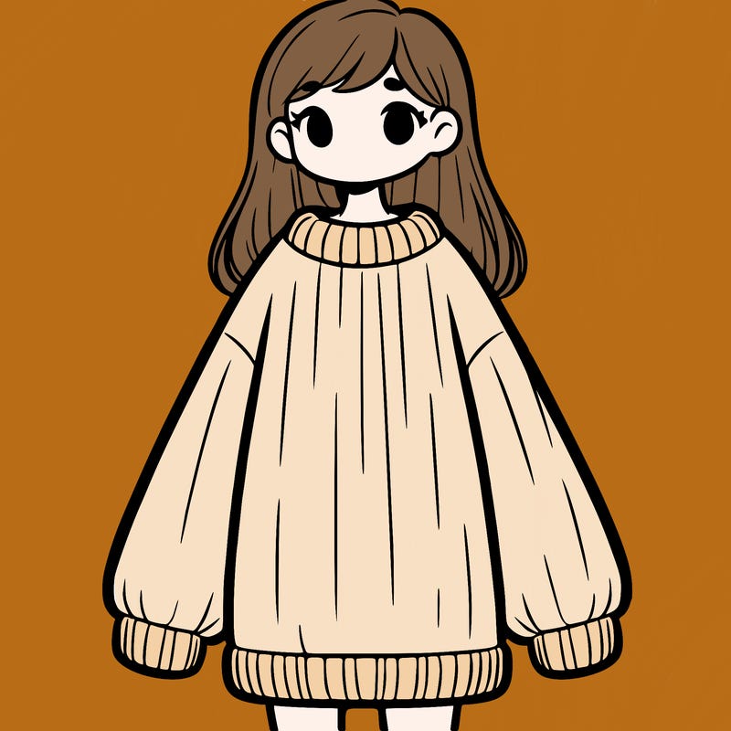 girl with over sized sweater