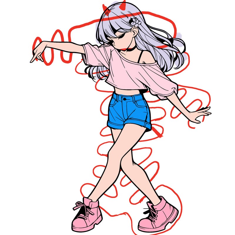 realistic girl danceing