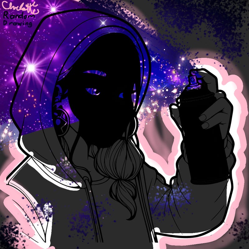 a realistic girl, spray painting