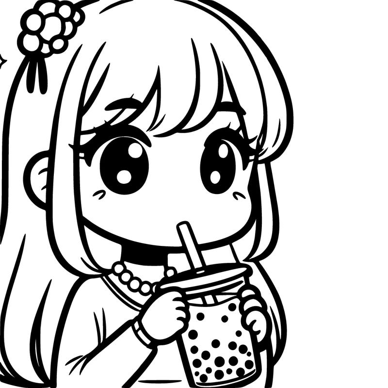 girl drinking boba
