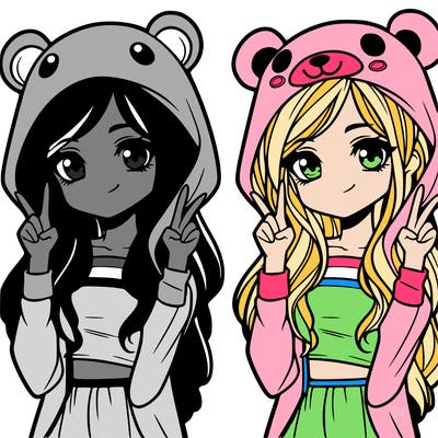 teen girl in animal costume