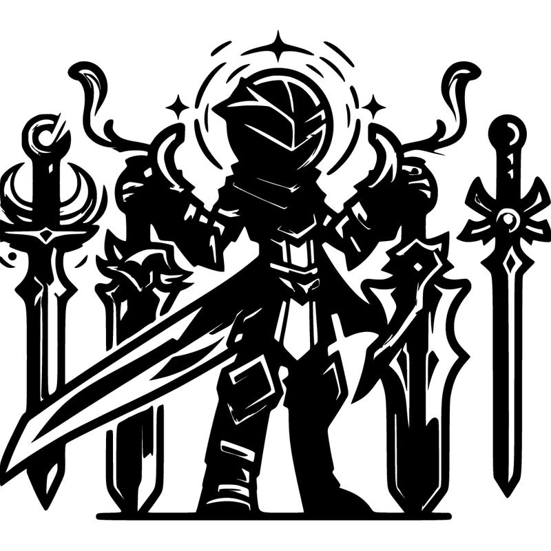 green aura three sword swordsman