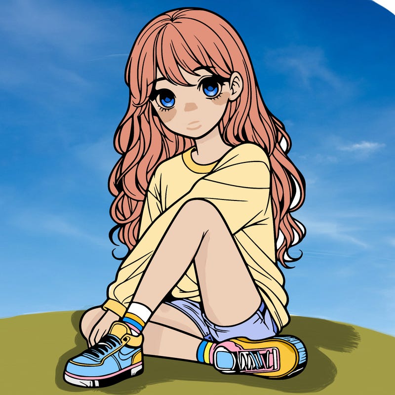 girl sitting realistic