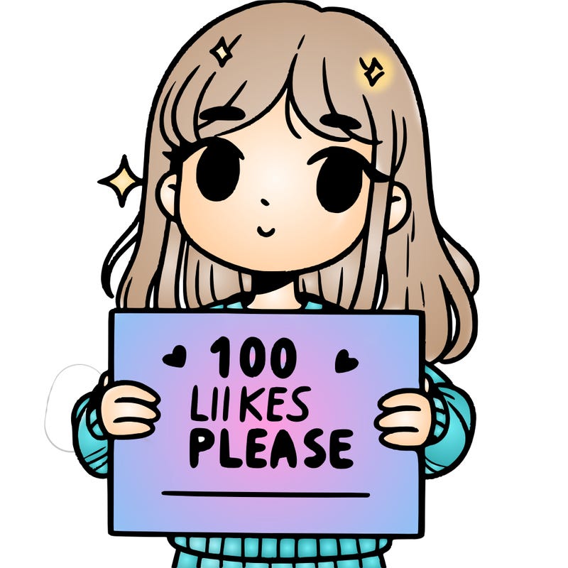 a girl holding up a sign saying 100 likes please
