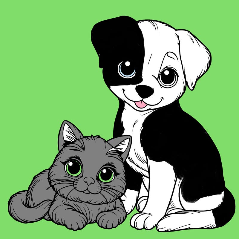 realistic cat and dog