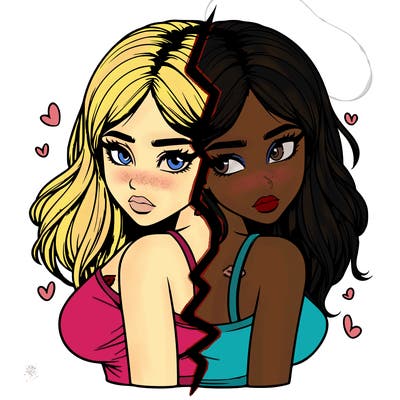 realistic girl split