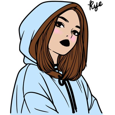 a realistic girl in a hoodie