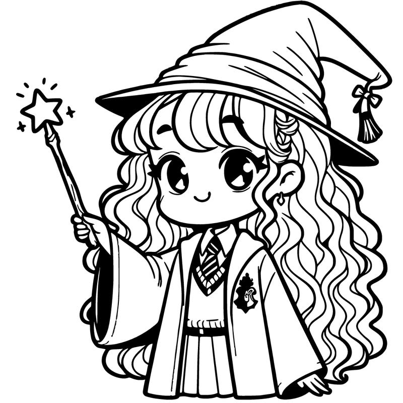 hogwarts girl with wand