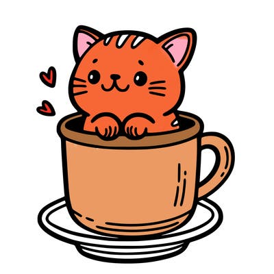 a  cat in a cup