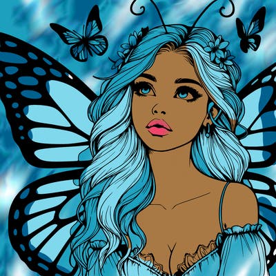 butterfly fairy realistic girl