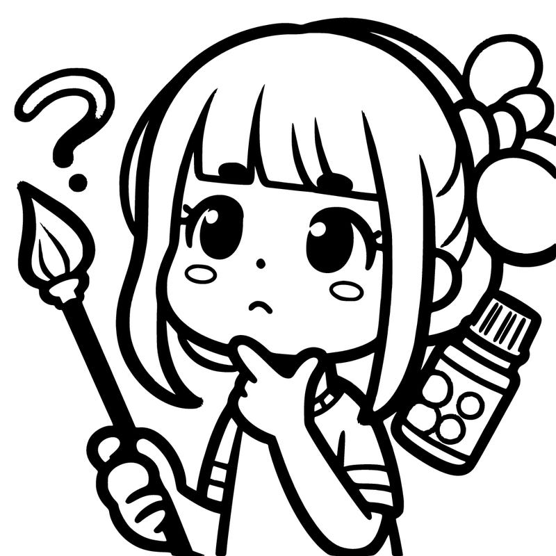 girl with paintbrush thinking