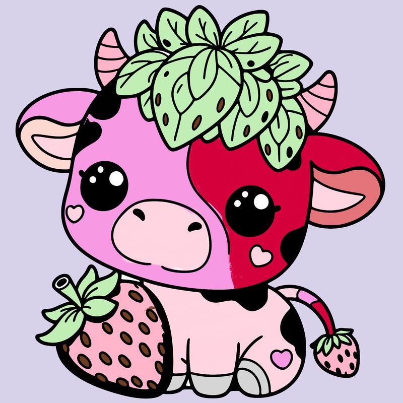 cute strawberry cow