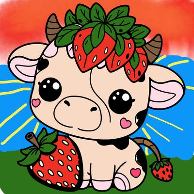 cute strawberry cow