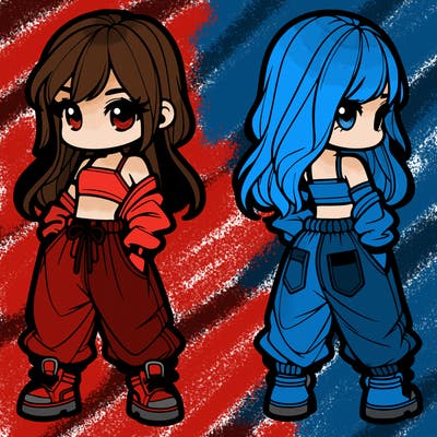 girl in crop top and baggy pants