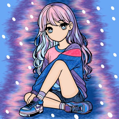 girl sitting realistic