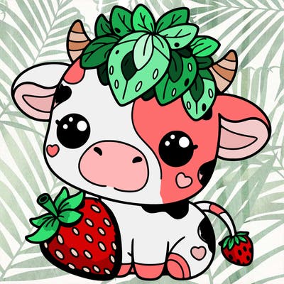 cute strawberry cow