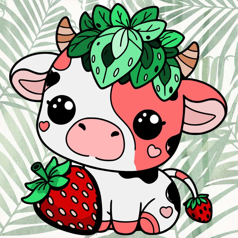 cute strawberry cow