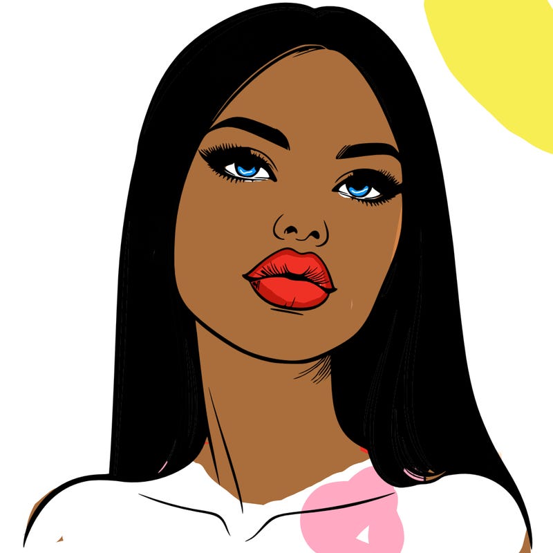 realistic woman with full lips