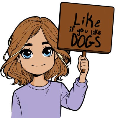 realistic girl holding up a sign