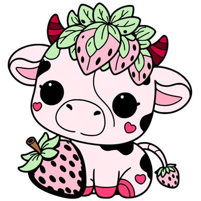 cute strawberry cow