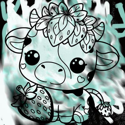 cute strawberry cow