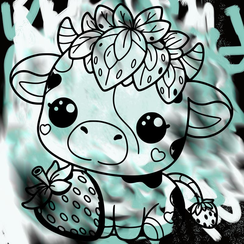 cute strawberry cow