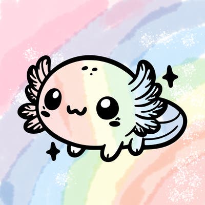 cute easy baby axolotl
