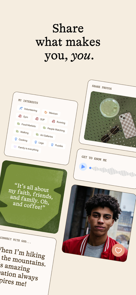 SALT Christian dating app profile display showcasing user interests and faith based personal prompts