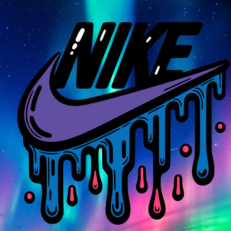 dripping nike logo