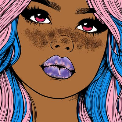 really realistic girl with lips