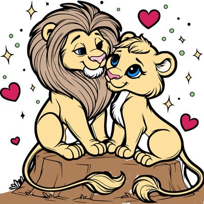 lion and lioness inlove