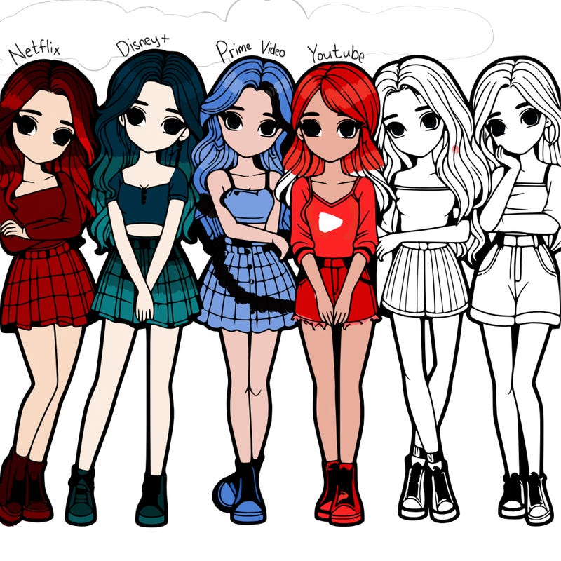 a group of girls realistic