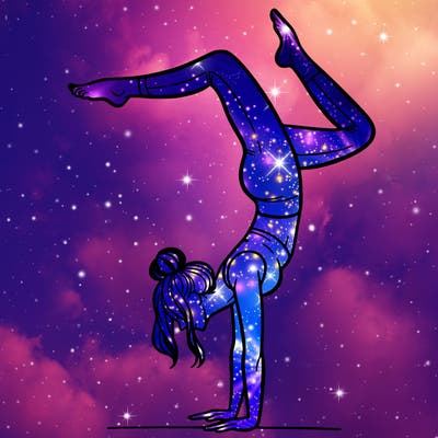 a woman doing a handstand