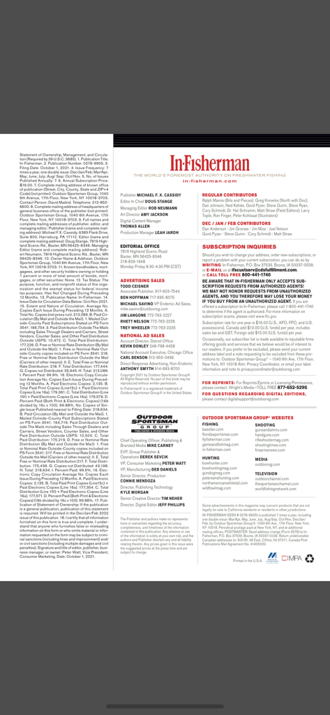 Editorial board and subscription inquiry page of the In-Fisherman magazine app